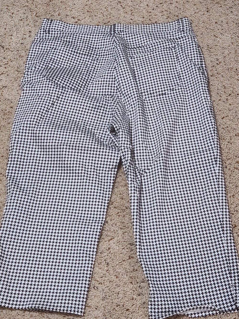 Lauren Ralph Lauren Houndstooth Crop Pants Black White Size 16 NWOT - Picture 7 of 7